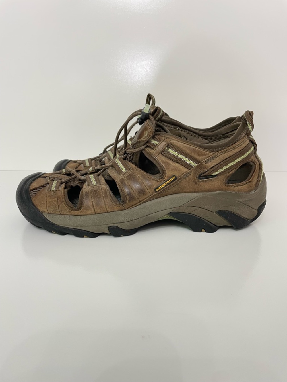Keen Arroyo Waterproof Leather Brown Hiking Sandals Mens 8 Gorpcore Granola